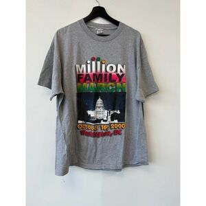 Vintage Million Family March Shirt Large Gray Washington DC Capitol 2000 Tee